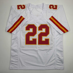Autographed/Signed Trent McDuffie Kansas City White Football Jersey JSA COA (ONLINE ORDER ONLY)