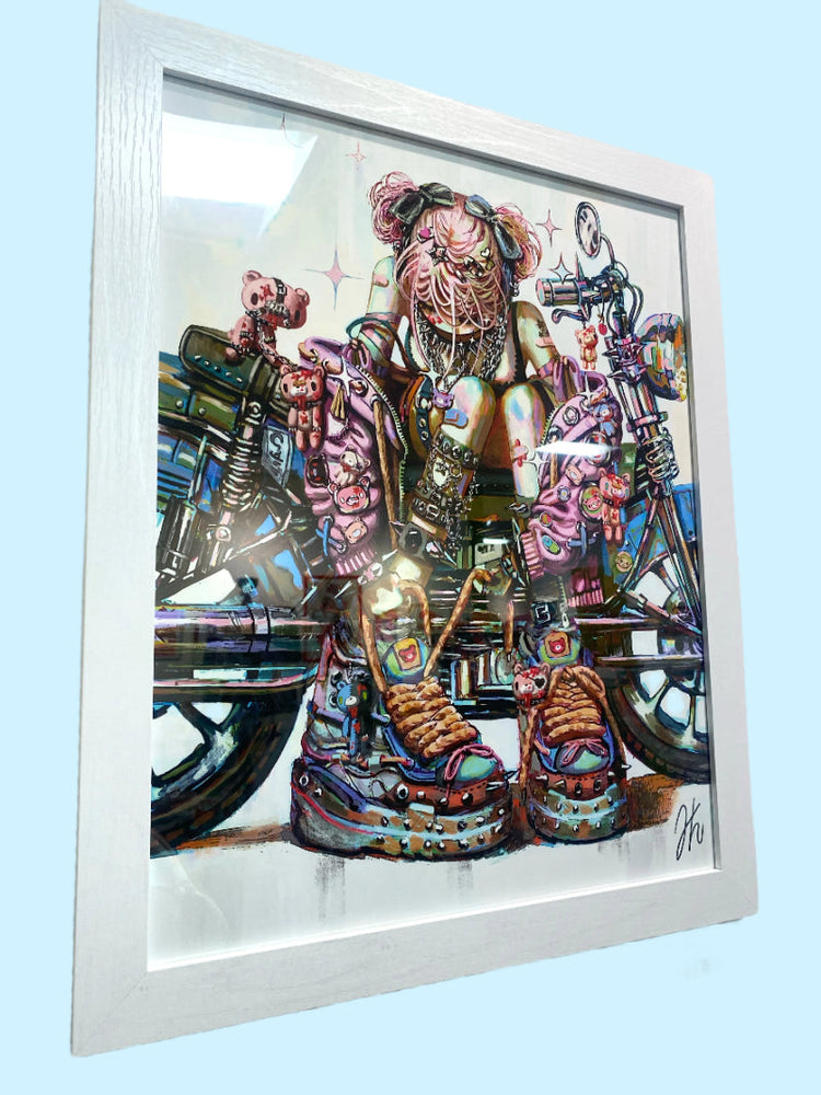 Helen Highton - GLOOOMY Ride -  (SOLD OUT) Framed Artwork - Gloomy Bear Exhibition (ONLINE ORDER ONLY)