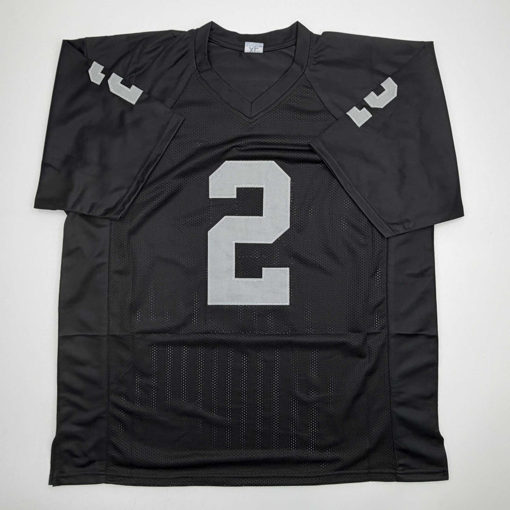 Autographed/Signed Ashton Jeanty Oakland Black Football Jersey Beckett BAS COA (ONLINE ORDER ONLY)