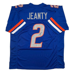 Autographed/Signed Ashton Jeanty Boise State Blue College Football Jersey Beckett BAS COA (ONLINE ORDER ONLY)