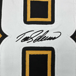 Framed Facsimile Autographed Teemu Selanne 35x39 Anaheim Black Reprint Laser Auto Hockey Jersey (ONLINE ORDER ONLY)