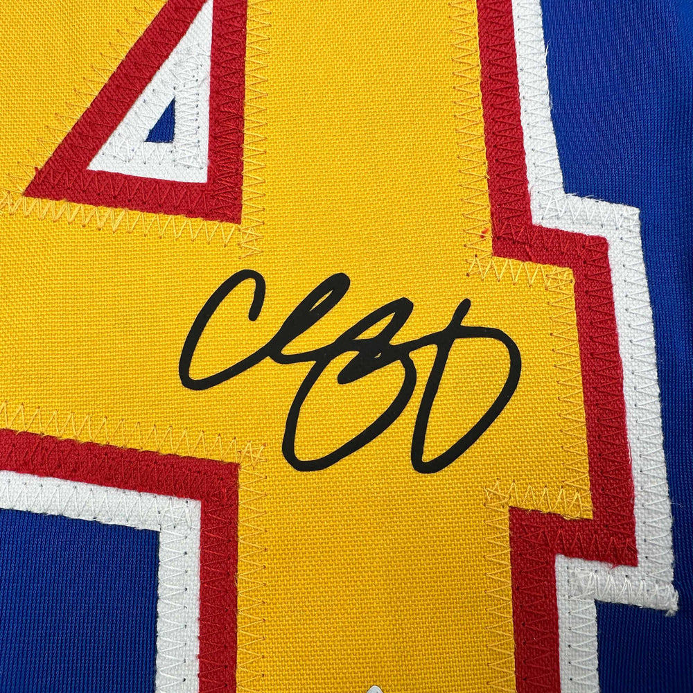 Facsimile Autographed Chris Pronger St. Louis Blue Reprint Laser Auto Hockey Jersey Size Men's XL (ONLINE ORDER ONLY)