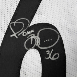 Autographed/Signed Jerome Bettis Pittsburgh White Football Jersey JSA COA (ONLINE ORDER ONLY)