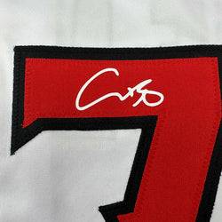 Facsimile Autographed Shohei Ohtani Kanji Los Angeles LA Anaheim White Reprint Laser Auto Baseball Jersey Size Men's XL (ONLINE ORDER ONLY)