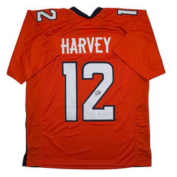 Autographed/Signed R.J RJ Harvey Denver Orange Football Jersey JSA COA (ONLINE ORDER ONLY)