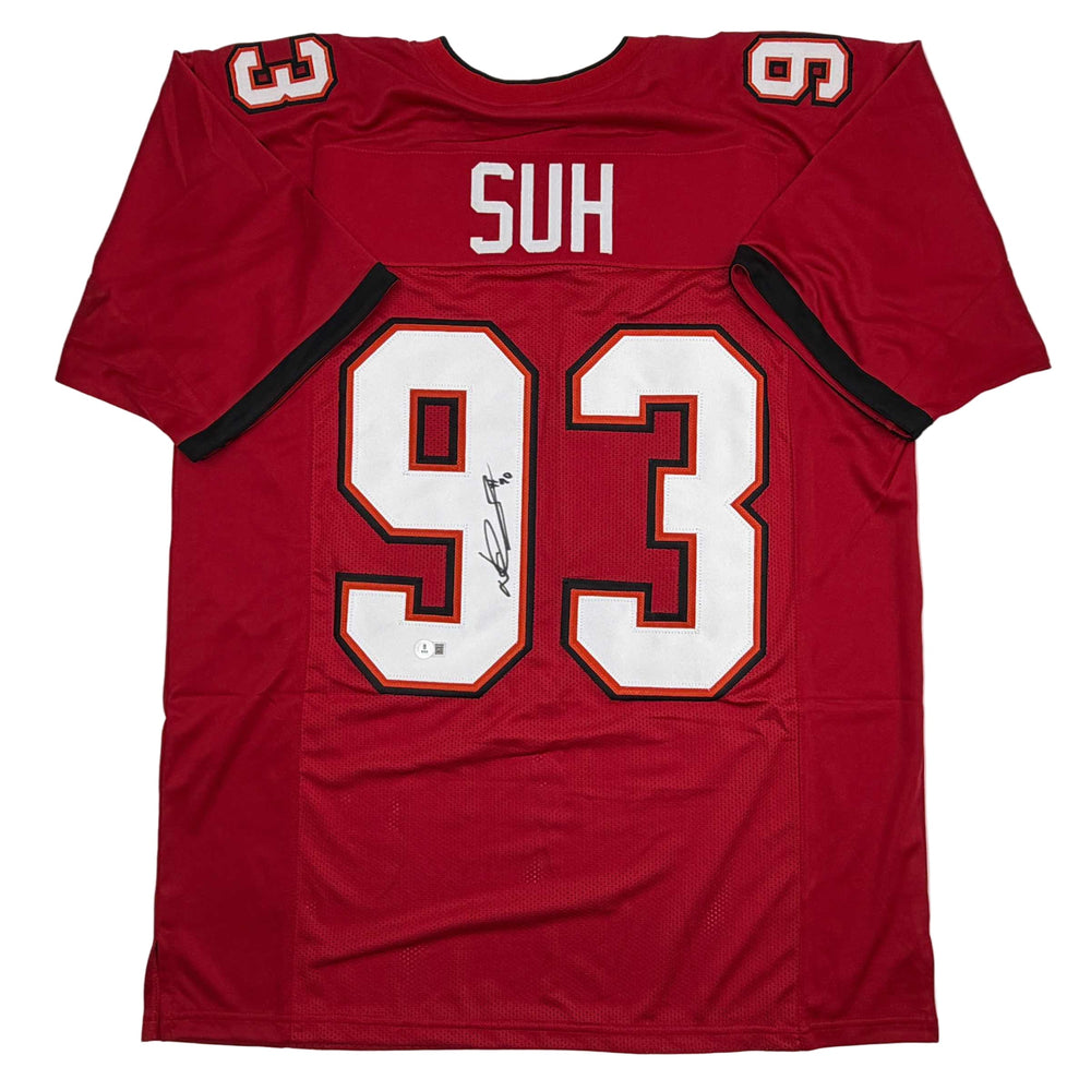 Autographed/Signed Ndamukong Suh Tampa Bay Red Football Jersey Beckett BAS COA (ONLINE ORDER ONLY)