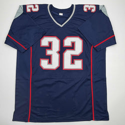 Autographed/Signed Antowain Smith 2x SB Champ New England Blue Football Jersey JSA COA (ONLINE ORDER ONLY)
