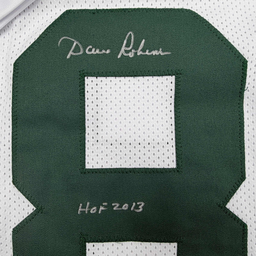 Autographed/Signed Dave Robinson HOF 13 Green Bay White Football Jersey JSA COA (ONLINE ORDER ONLY)