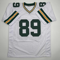 Autographed/Signed Dave Robinson HOF 13 Green Bay White Football Jersey JSA COA (ONLINE ORDER ONLY)