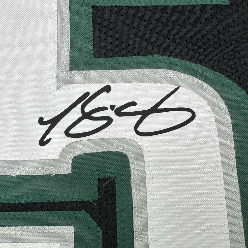 Framed Facsimile Autographed LeSean McCoy 35x39 Philadelphia Black Reprint Laser Auto Football Jersey (ONLINE ORDER ONLY)