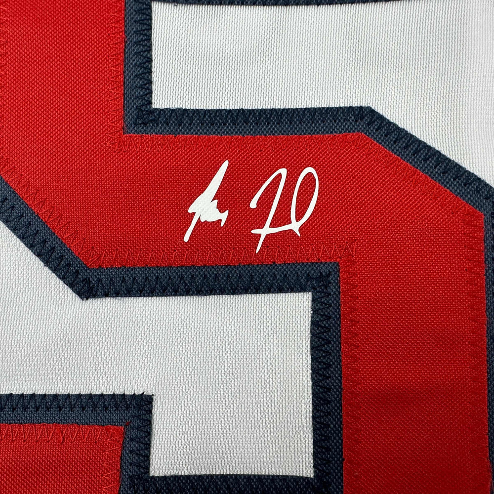 Facsimile Autographed Max Fried Atlanta White Reprint Laser Auto Baseball Jersey Size Men's XL (ONLINE ORDER ONLY)