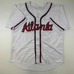 Facsimile Autographed Max Fried Atlanta White Reprint Laser Auto Baseball Jersey Size Men's XL (ONLINE ORDER ONLY)