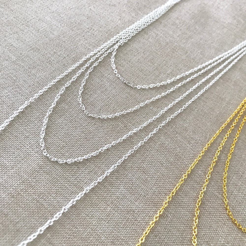 16" - 925 Sterling Silver Filled Necklace Chain - Dainty Fine - 16" - 16 Inch - Lobster Claw Clasp - .925 Stamped - Cable Chain (ONLINE ORDER ONLY)