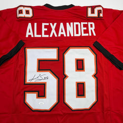 Autographed/Signed Kwon Alexander Tampa Bay Red Football Jersey JSA COA (ONLINE ORDER ONLY)