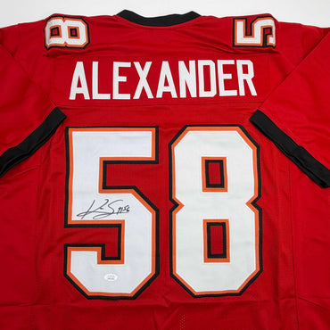 Autographed/Signed Kwon Alexander Tampa Bay Red Football Jersey JSA COA (ONLINE ORDER ONLY)