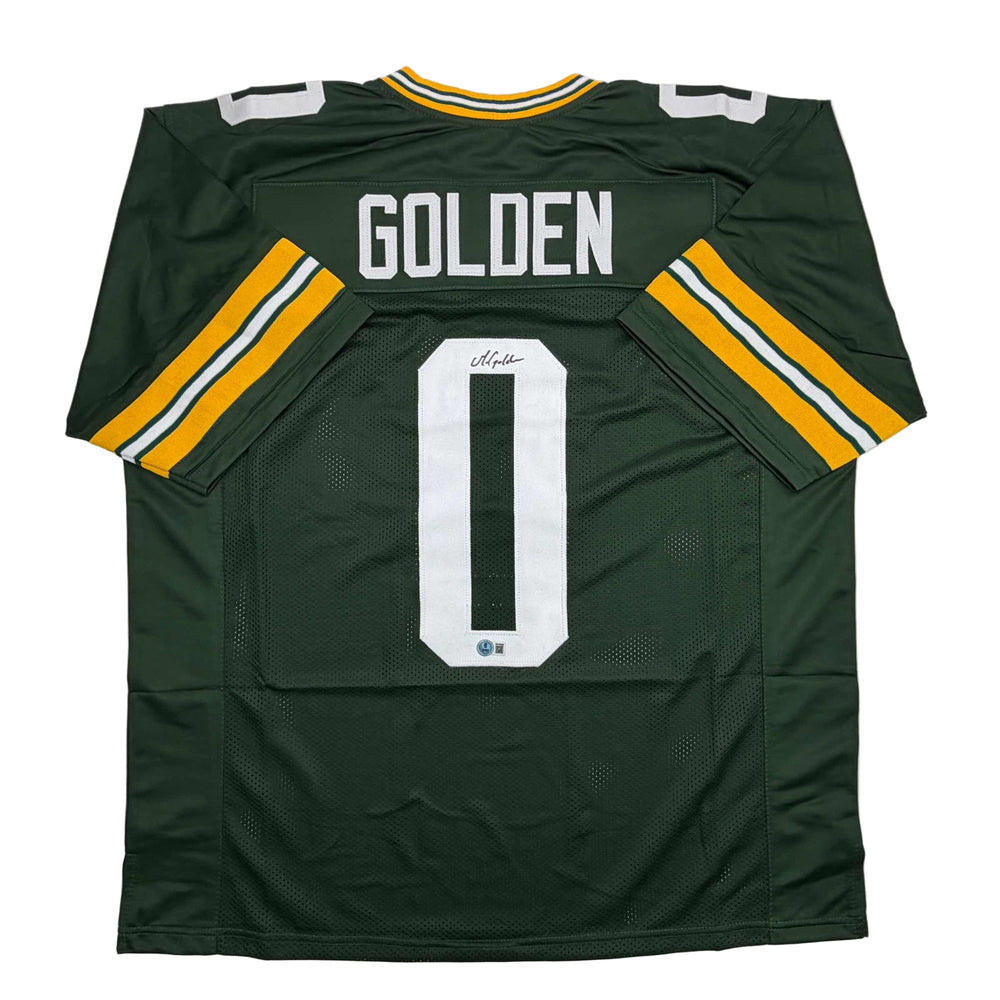 Autographed/Signed Matthew Golden Green Bay Green Football Jersey Beckett BAS COA (ONLINE ORDER ONLY)