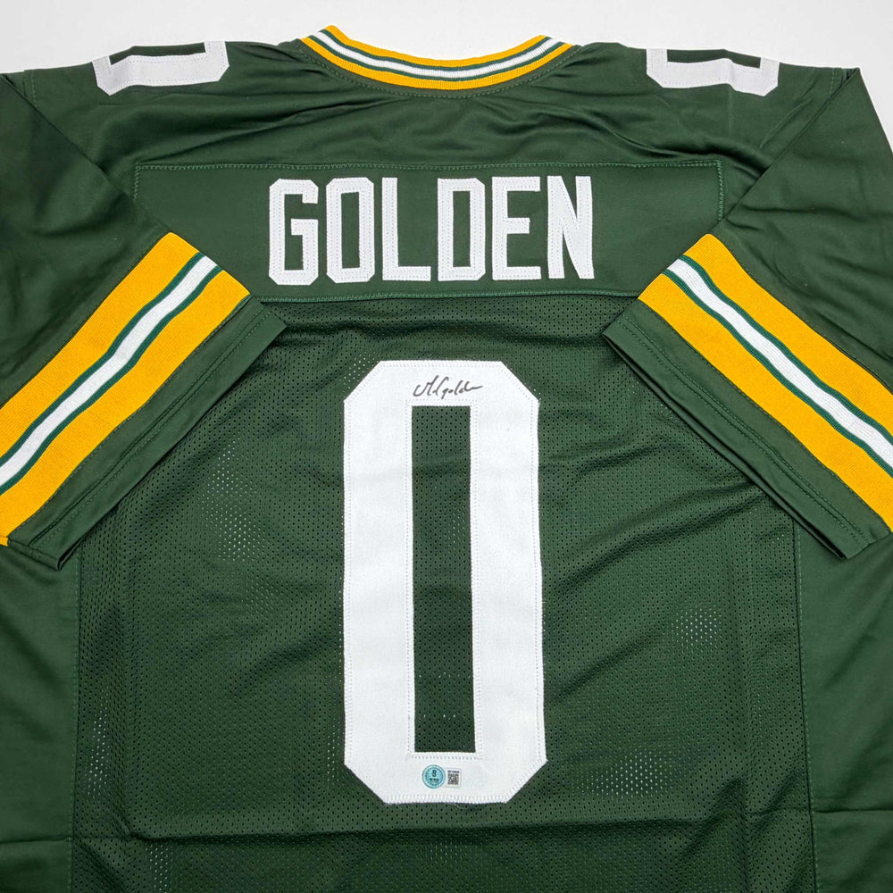 Autographed/Signed Matthew Golden Green Bay Green Football Jersey Beckett BAS COA (ONLINE ORDER ONLY)