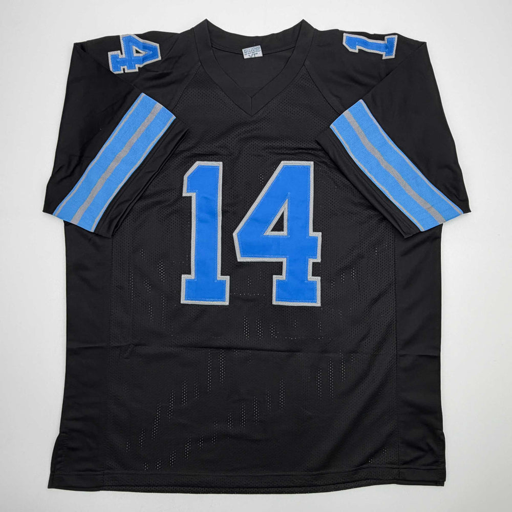 Autographed/Signed Amon-Ra St. Brown Detroit Black Football Jersey Beckett BAS COA (ONLINE ORDER ONLY)