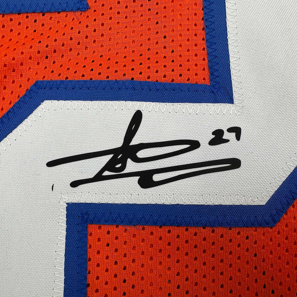 Framed Facsimile Autographed Steve Atwater 35x39 Denver Orange Reprint Laser Auto Football Jersey (ONLINE ORDER ONLY)