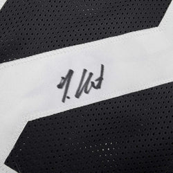 Autographed/Signed Travis Hunter Jacksonville Black Football Jersey Beckett BAS COA (ONLINE ORDER ONLY)