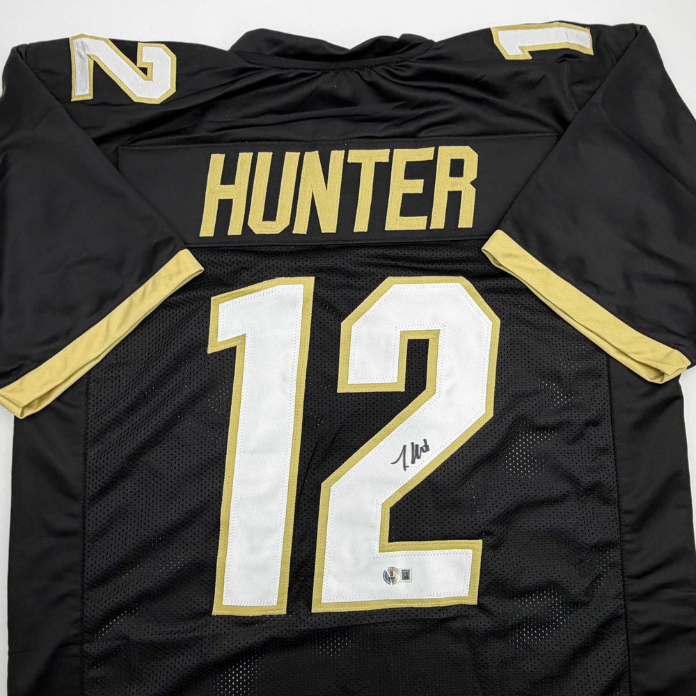 Autographed/Signed Travis Hunter Colorado Black College Football Jersey Beckett BAS COA (ONLINE ORDER ONLY)