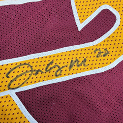 Autographed/Signed Bill Jacory Croskey-Merritt Washington Burgundy Football Jersey Beckett BAS COA (ONLINE ORDER ONLY)