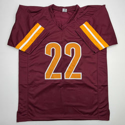 Autographed/Signed Bill Jacory Croskey-Merritt Washington Burgundy Football Jersey Beckett BAS COA (ONLINE ORDER ONLY)