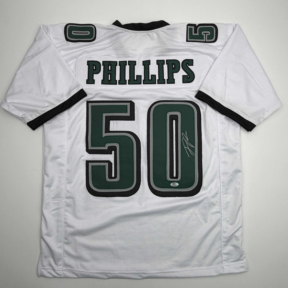 Autographed/Signed Jaelan Phillips Philadelphia White Football Jersey PSA/DNA COA (ONLINE ORDER ONLY)