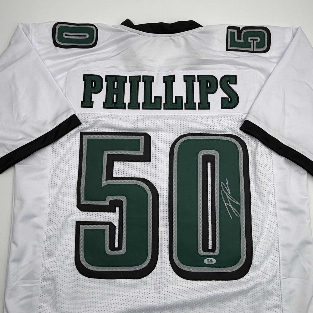 Autographed/Signed Jaelan Phillips Philadelphia White Football Jersey PSA/DNA COA (ONLINE ORDER ONLY)