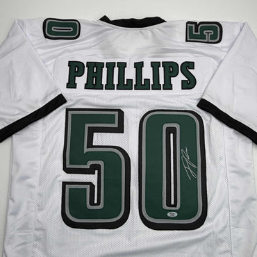 Autographed/Signed Jaelan Phillips Philadelphia White Football Jersey PSA/DNA COA (ONLINE ORDER ONLY)