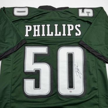 Autographed/Signed Jaelan Phillips Philadelphia Midnight Green Football Jersey PSA/DNA COA (ONLINE ORDER ONLY)