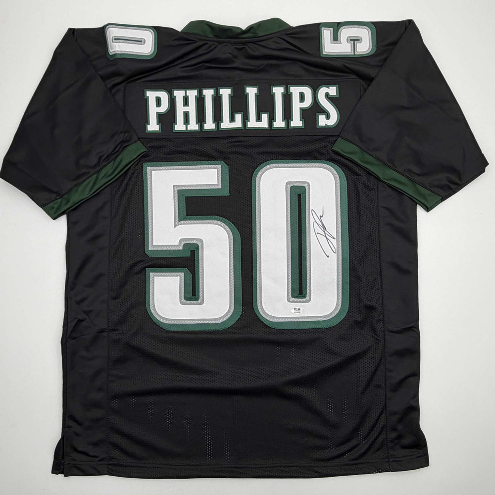 Autographed/Signed Jaelan Phillips Philadelphia Black Football Jersey PSA/DNA COA (ONLINE ORDER ONLY)