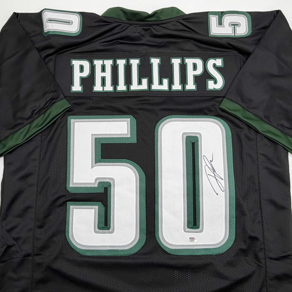 Autographed/Signed Jaelan Phillips Philadelphia Black Football Jersey PSA/DNA COA (ONLINE ORDER ONLY)