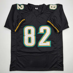 Autographed/Signed Jimmy Smith Jacksonville Black Football Jersey Beckett BAS COA
