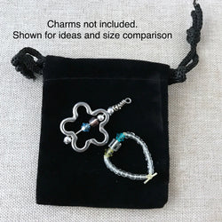 Black Velvet Drawstring Pouches - 2" x 2.5" - Black - Velvet Drawstring Bag (ONLINE ORDER ONLY)