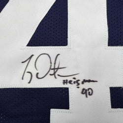 Autographed/Signed Ty Detmer Heisman 90 Brigham Young BYU Blue College Football Jersey JSA COA