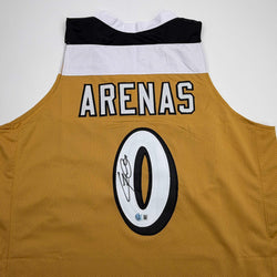 Autographed/Signed Gilbert Arenas Washington Gold Basketball Jersey Beckett BAS COA