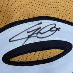 Autographed/Signed Gilbert Arenas Washington Gold Basketball Jersey Beckett BAS COA