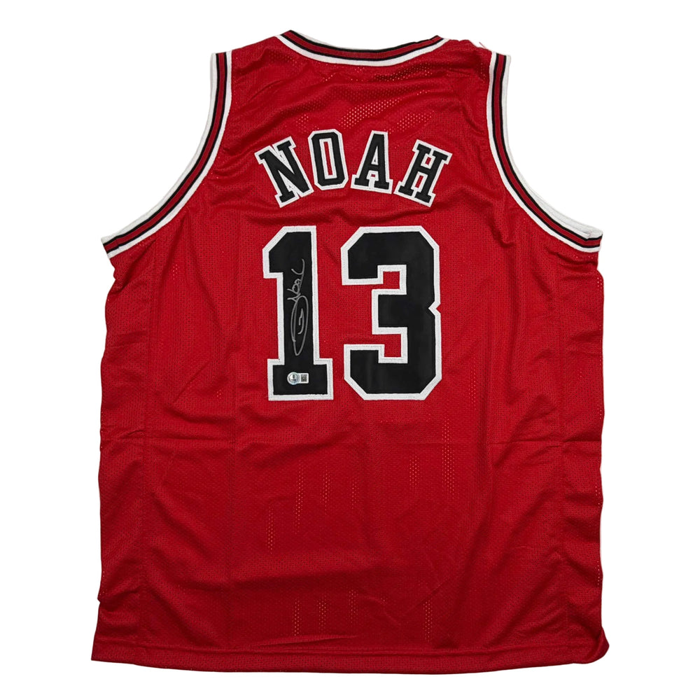 Autographed/Signed Joakim Noah Chicago Red Basketball Jersey Beckett BAS COA