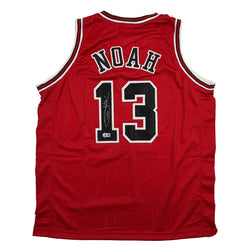 Autographed/Signed Joakim Noah Chicago Red Basketball Jersey Beckett BAS COA