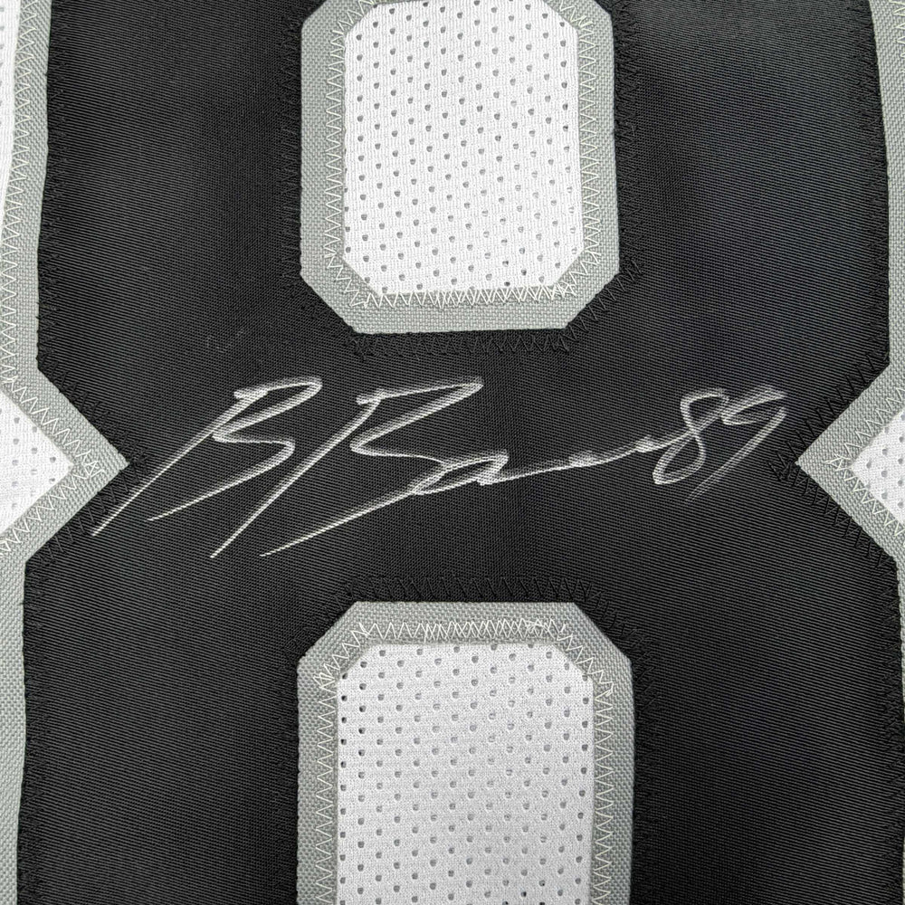 Autographed/Signed Brock Bowers Las Vegas Oakland White Football Jersey Beckett BAS COA (ONLINE ORDER ONLY)