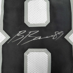 Autographed/Signed Brock Bowers Las Vegas Oakland White Football Jersey Beckett BAS COA (ONLINE ORDER ONLY)