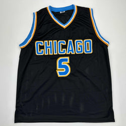 Facsimile Autographed Angel Reese Chicago Black Reprint Laser Auto College Basketball Jersey Size Men's XL (ONLINE ORDER ONLY)