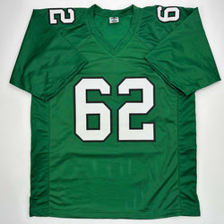 Facsimile Autographed Jason Kelce Philadelphia Kelly Green Reprint Laser Auto Football Jersey Size Men's XL (ONLINE ORDER ONLY)