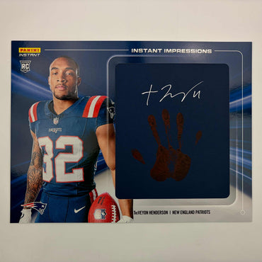 2025 Panini Instant Impressions NFL TreVeyon Henderson #II-13 18x24 Hand Print Autographed Auto /10 New England Patriots Rookie RC Oversized Football Card (ONLINE ORDER ONLY)