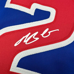 Facsimile Autographed Michael Busch Chicago Blue Reprint Laser Auto Baseball Jersey Size Men's XL (ONLINE ORDER ONLY)