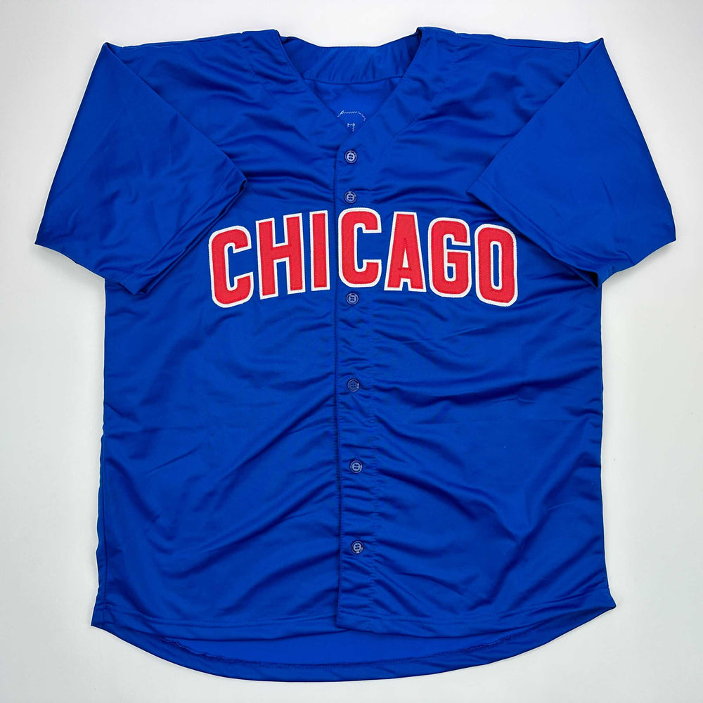 Facsimile Autographed Michael Busch Chicago Blue Reprint Laser Auto Baseball Jersey Size Men's XL (ONLINE ORDER ONLY)