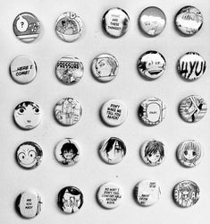 Handmade Button Badges From Recycled Manga (Online Order Only)