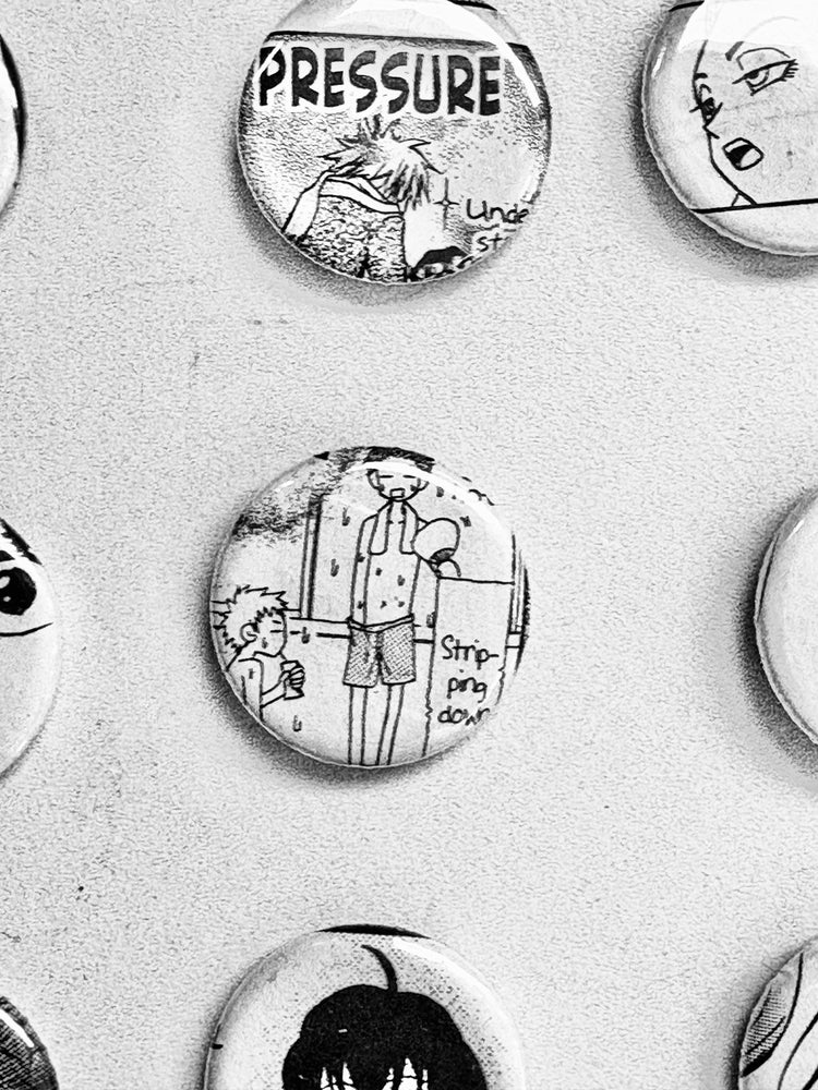 Handmade Button Badges From Recycled Manga (Online Order Only)