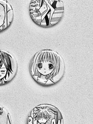 Handmade Button Badges From Recycled Manga (Online Order Only)